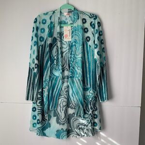 NWT Kamana Patterned Open Front Lightweight Cardigan Size S